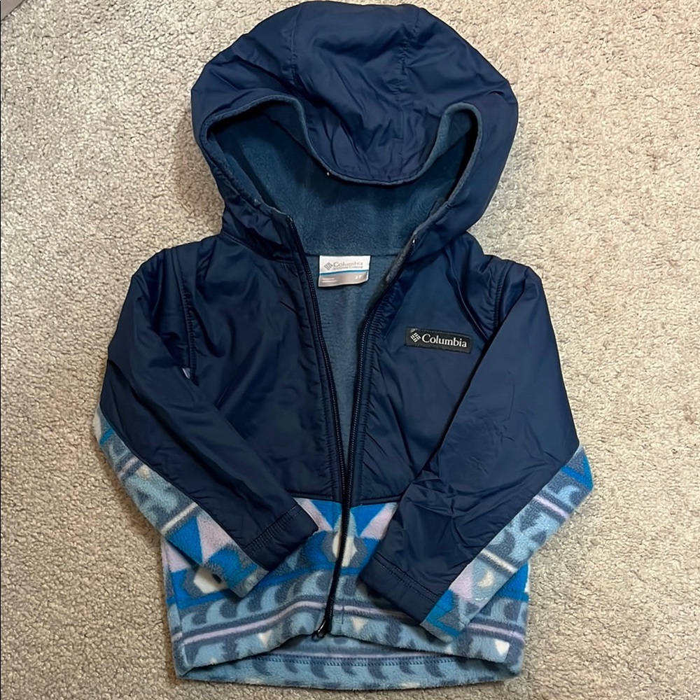 Columbia Navy and Light Blue Hooded Jacket
